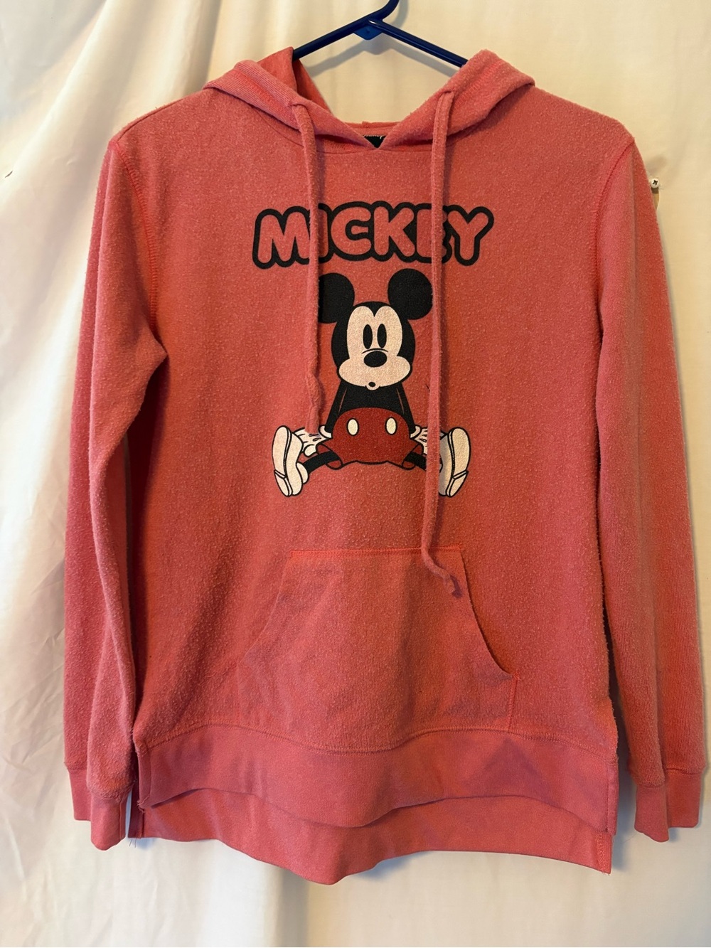 Disney Coral Pink Mickey Mouse Pullover Hoodie